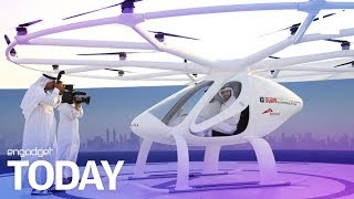 Dubais flying drone taxi service is lifting off  Engadget Today [upl. by Hughie]