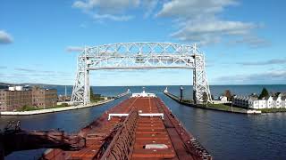 Duluth Lift Bridge Departure  Ships View from Paul R Tregurtha [upl. by Yllas520]