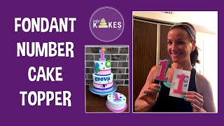 How to Make a Fondant Number Cake Topper  Karolyns Kakes [upl. by Anelhtak407]