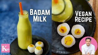 गरमा गरम केसर वाला दूध Kesar Badam Milk  How to make Almond Milk  Kunal Kapur Healthy Vegan Recipe [upl. by Meeka]