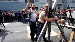 Being flogged and single tailed at Folsom Street Fair 2012 [upl. by Igiul503]