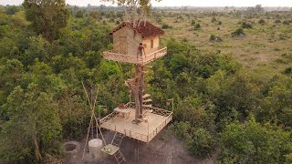 How To Build 16m Unique TreeHouse In Jungle Ancient Skills [upl. by Gittle]