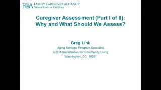 Caregiver Assessment I Why and What Should We Assess [upl. by Anait]