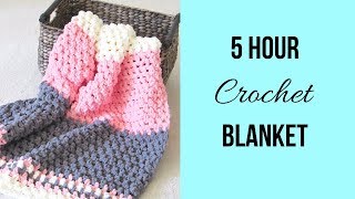 5 Hour Crochet Blanket Fast and Easy [upl. by Ylram921]