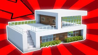 ✔ Como hacer una CASA MODERNA en Minecraft para Survival [upl. by Acinaj]