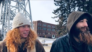 Huge Vessel Cracking Ice at DULUTH LIFT BRIDGE Skipping Ice on the North Shore [upl. by Dagny]