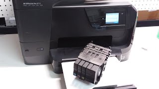 HP Officejet Pro 8710 How to remove Printhead [upl. by Marmawke]